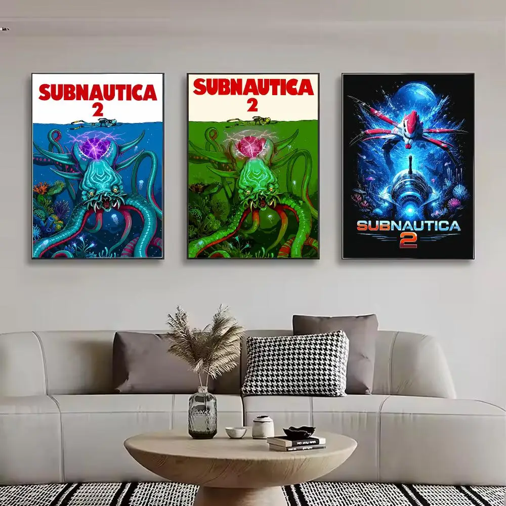 Game S-Subnautica 2 Painting Calligraphy Stylish Canvas Poster Wall Art for Bedroom Living Room Study Home Decor Gift