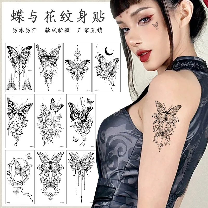 

10pcs Tattoo Stick Chinese Wind Semi-permanent Tattoo Stick Personality Trend Party Bar Temporary Use Of Convenient Tattoo Stick