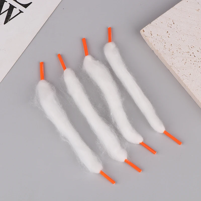 20ชิ้นด้ายขดลวดเส้นลวดที่เตรียมไว้ล่วงหน้าผ้าฝ้ายอินทรีย์พร้อมเชือกรองเท้าแบบถักแบบ DIY สำหรับดูดซับน้ำมัน