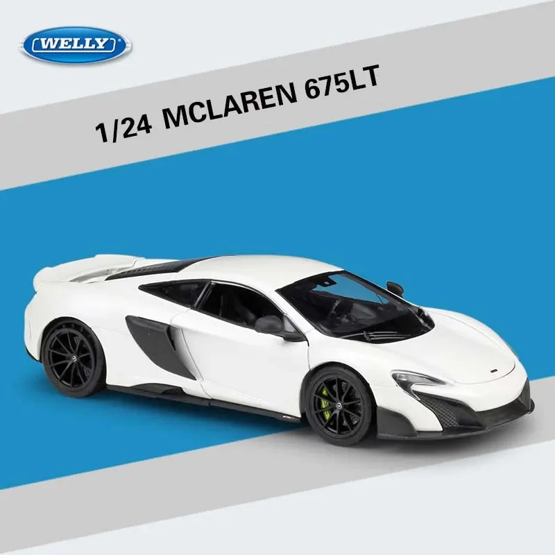 WELLY 1:24 McLaren 675LT Die-cast Alloy Car Model Toys Collectible Miniature Cars Model Decoration Holiday Gift Wholesale