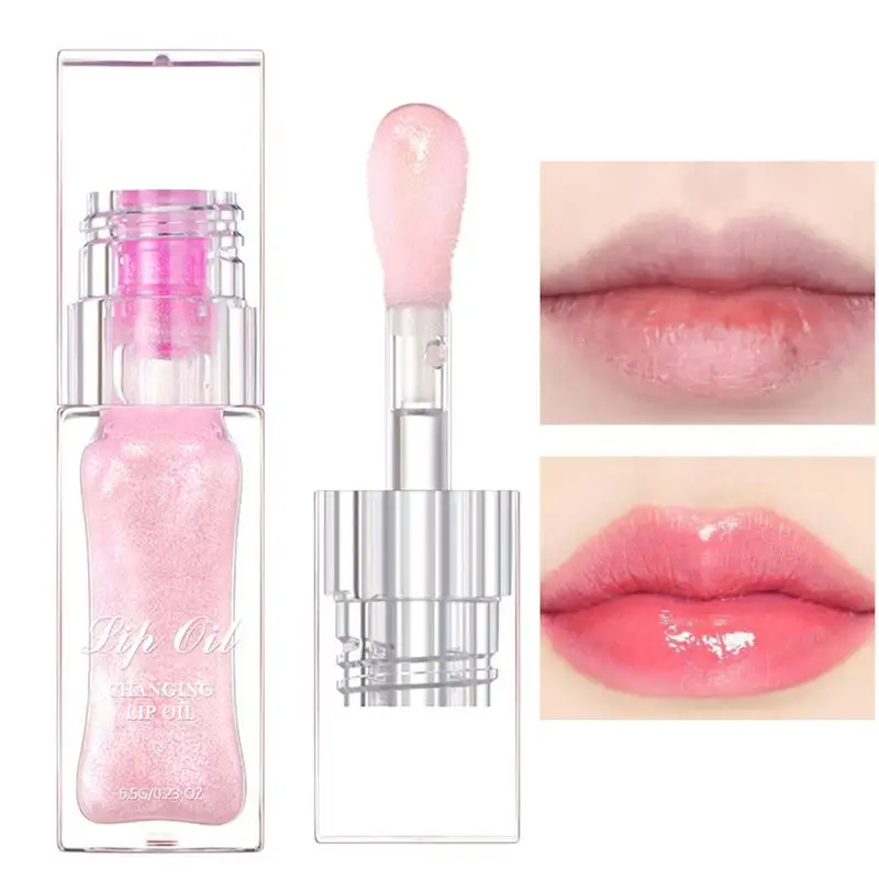 Glänzende Perle Feuchtigkeit creme Farbwechsel Lip gloss transparente Farbwechsel Glas Lippen öl Glitter Wasser Lip gloss Lip Glasur