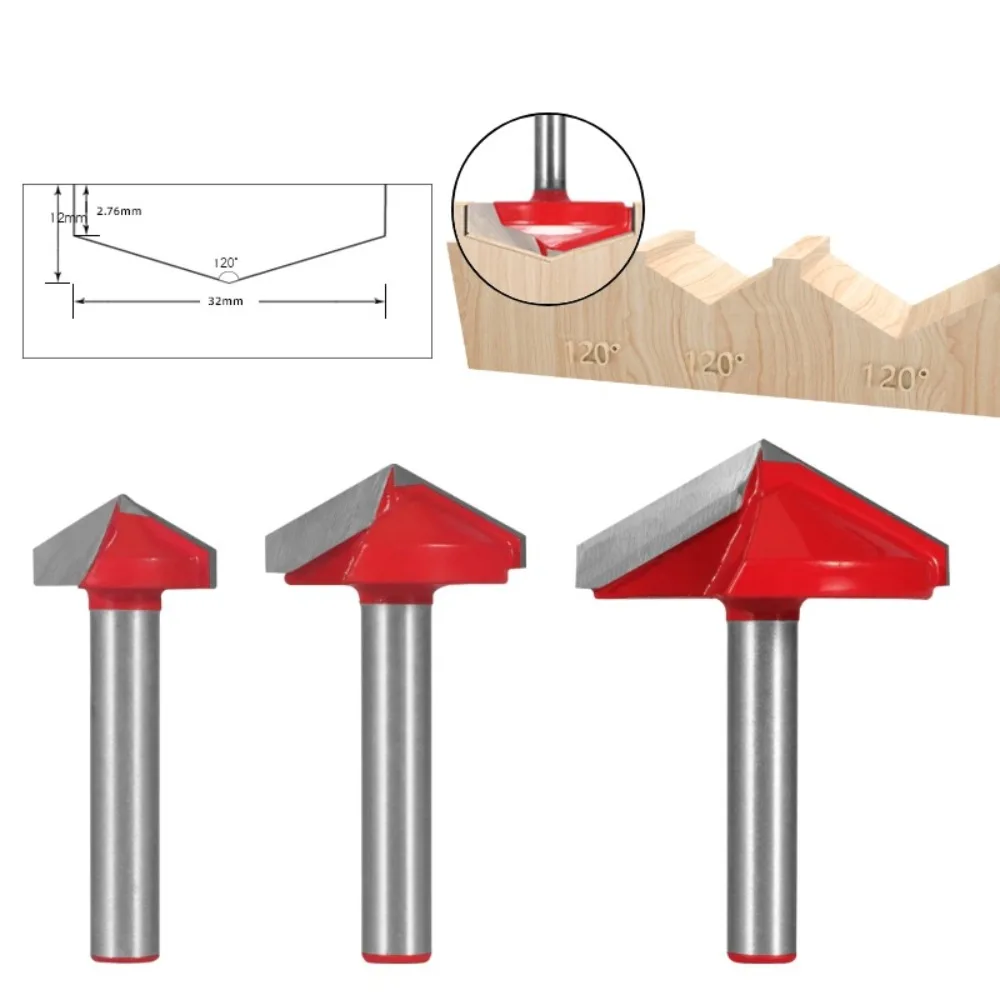 V-shaped Cutter 6mm Woodworking Milling Cutter 3D Cutter V-shaped Milling Carving 60 Degrees 90 Degrees 120 Degree