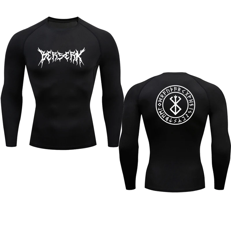 Anime Berserk Compression Tshirt Men Fitness Tight Long Sleeve Sport T shirt Training Jogging Shirts Gym Sportswear Quick Dry