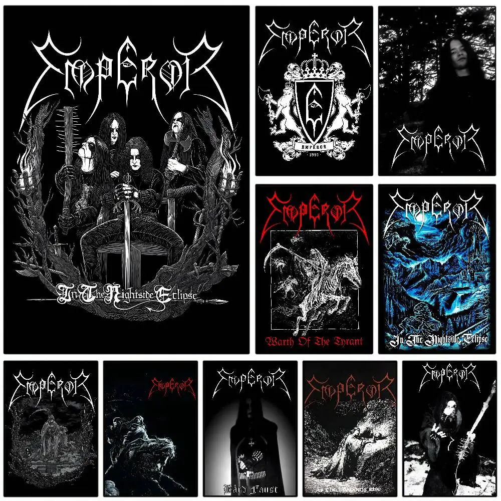 Póster de emperadores de banda de Metal negro de Anime, pared adhesiva HD, impermeable, para el hogar, sala de estar, dormitorio, bar, decoración estética, 1 ud.