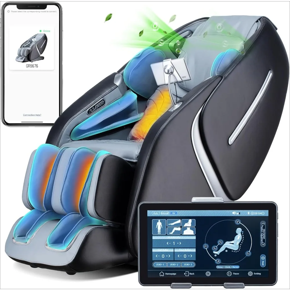 Full Body 4D Massage Chair, Heated, SL Track Yoga Stretching Shiatsu, Body Scanning, HiFi Bluetooth Speaker, APP & AI Control