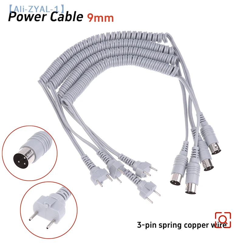 【ZYAL-1】1.5M Grey 3-pin 9mm For Strong 210 204 90 105L 102L Nail Handle Power Cable Electric Manicure Drill Spring Wire