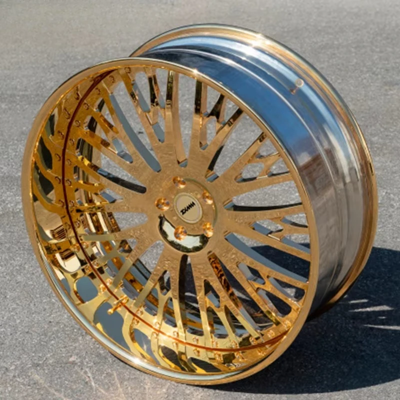 

【2026】Car Wheel Rims 5x120 5x114.3 17 18 20 22 24 26 Inch 2 Piece Alloy Wheel Gold Passenger Car Wheell Car Jante