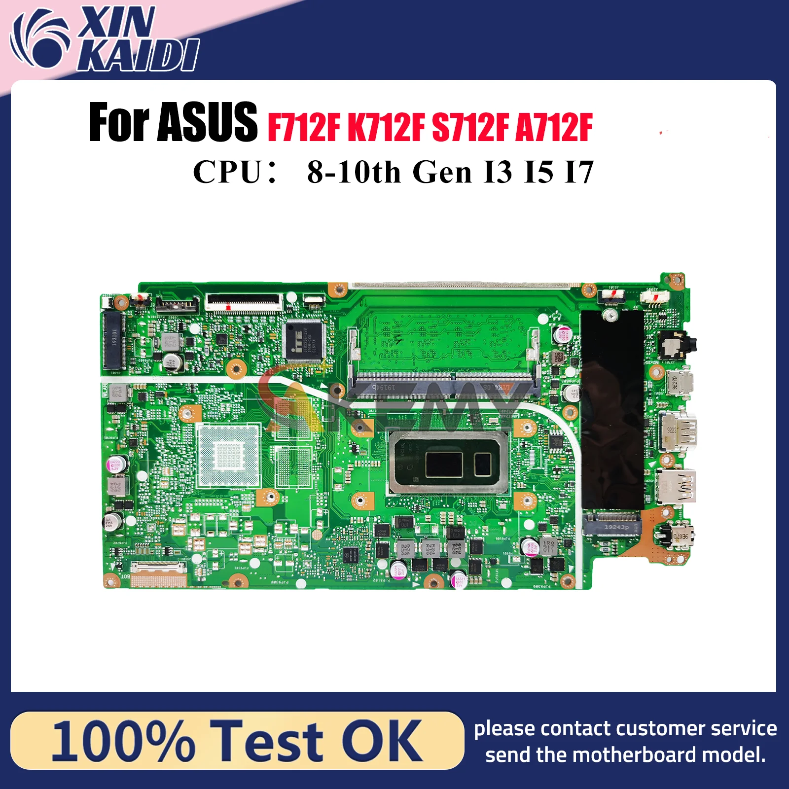 

X712FA Материнская плата для ноутбука ASUS X712FJG A712F S712F X712FL X712F K712F X712FF F712F X712FJ X712FB Материнская плата с процессором I3 I5 I7