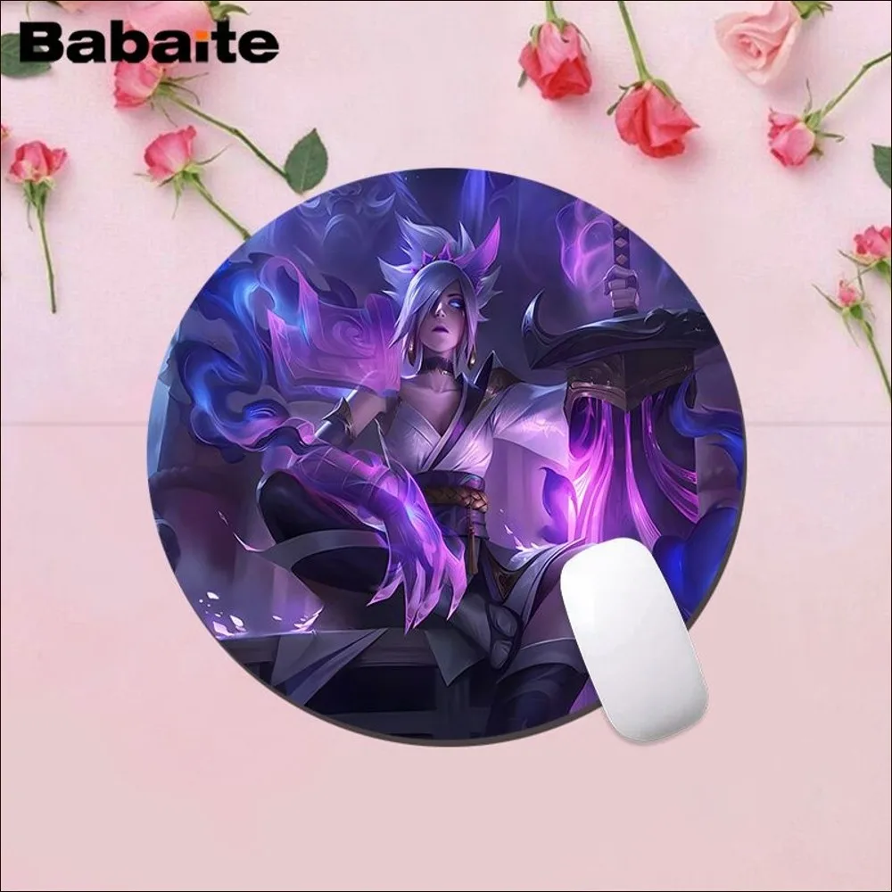 Anime  L-League of L-Legends  Mousepad DIY Round Thickened Oversized Gaming Keyboard Table Mat Desk Set Accessories Desktop Mat