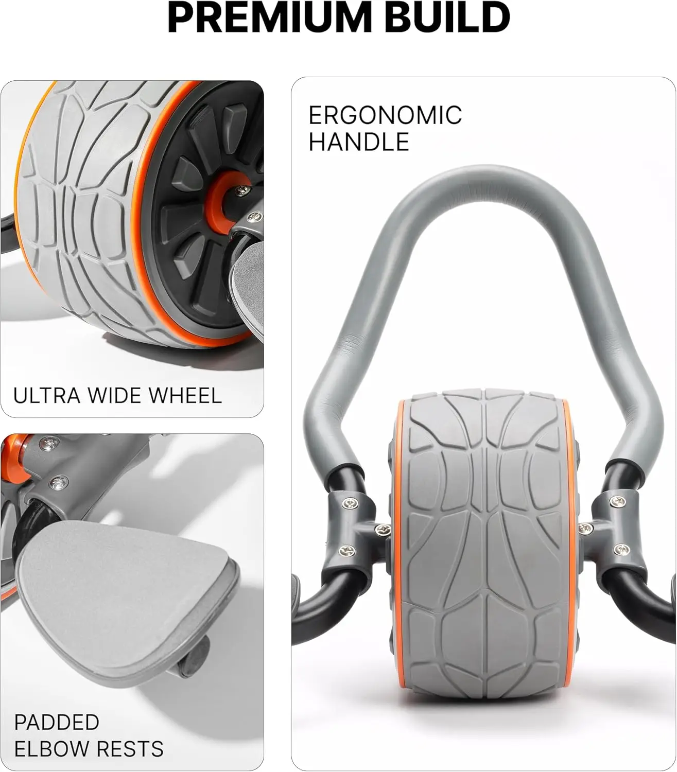 

Wheel with Elbow Support & 2 Knee Pads - Abdominal Exercise Trainer for Core Strength Training - Ultimate Abs Workout Equipment