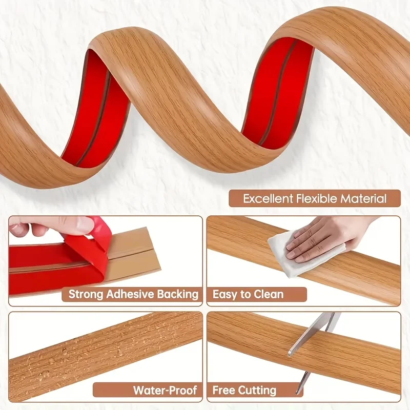 1pc Self-Adhesive PVC Floor Wire Protector - Anti-Kick Flexible Cable Cover for Thick 3-Hole Power Cords, Office & Home