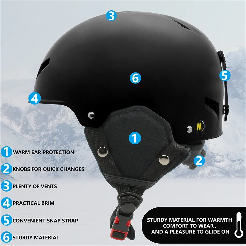 

Ski Helmet Skateboard Helmets Shockproof Ski Protective Helmet 8 Vents Lightweight Snowboard Helmet Adjustable for Men Women