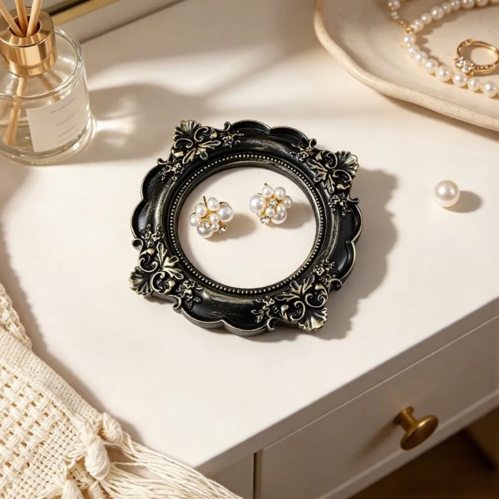 For Festive Cheer Setting Black Halloween Photo Frame Long-lasting Resin Material Compact Desktop Design Creative DIY Canvas