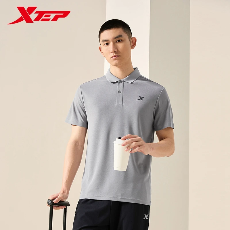 Xtep Short Sleeve Polo Shirt For Men 2024 Summer Normcore Men\'s T-shirt Commuting Everyday Breathable Outdoor Tops 876229020118