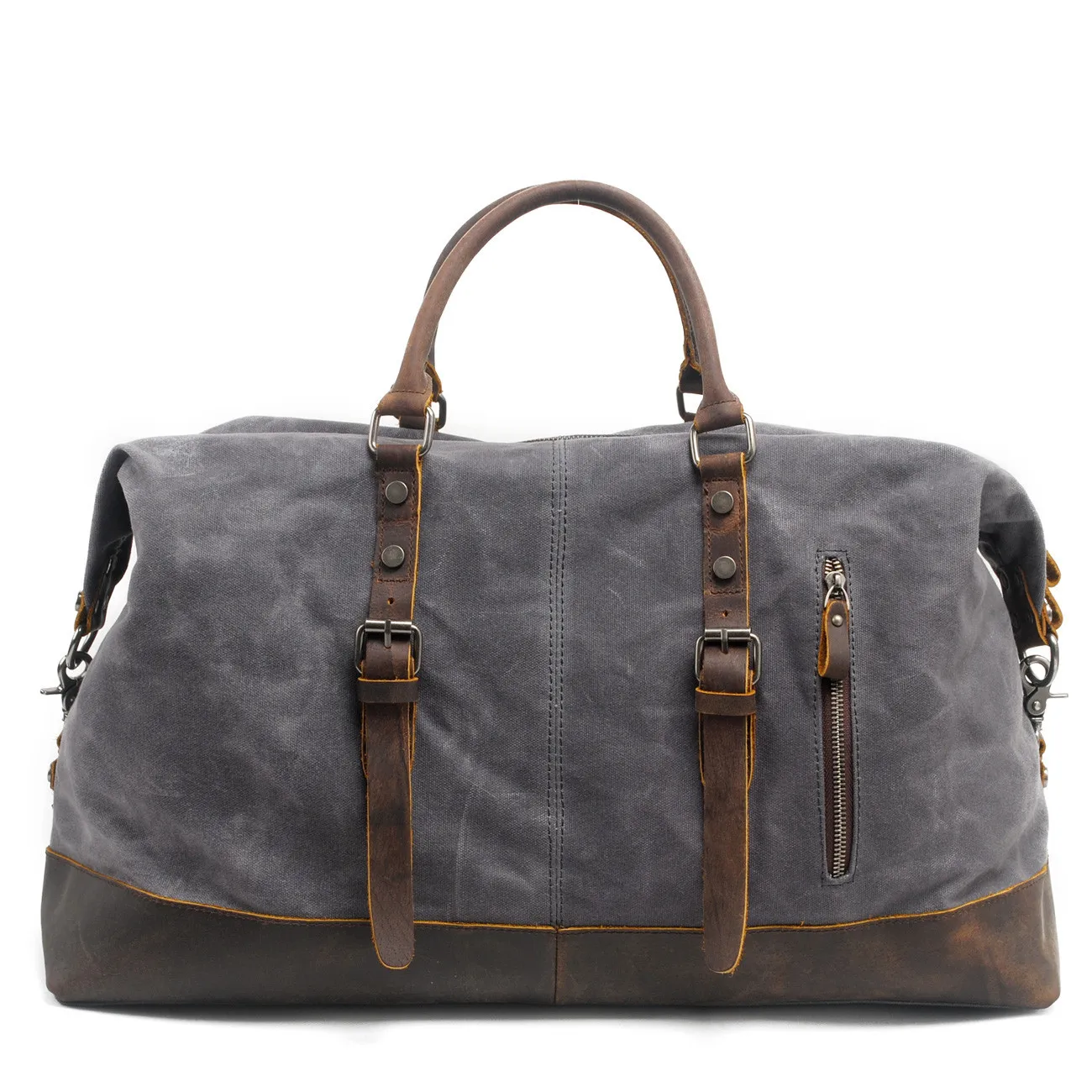 NIKI BAGS Large-capacity men's portable travel bag European-style waterproof oil-wax canvas cross-body luggage genuine bag