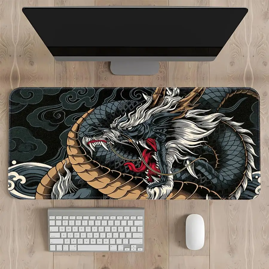 

overlock Mouse Pad office Pad Computer Laptop Pad Desk accessories Keyboard Mouse Pad Game Console Pad Retro Dragon-