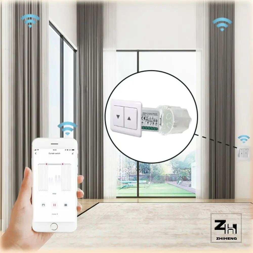 Tuya ZigBee 3.0 Smart Curtain Switch Module For Roller Blinds and Venetian Blinds Switch 1/2 Gang Work With Alexa Google Home