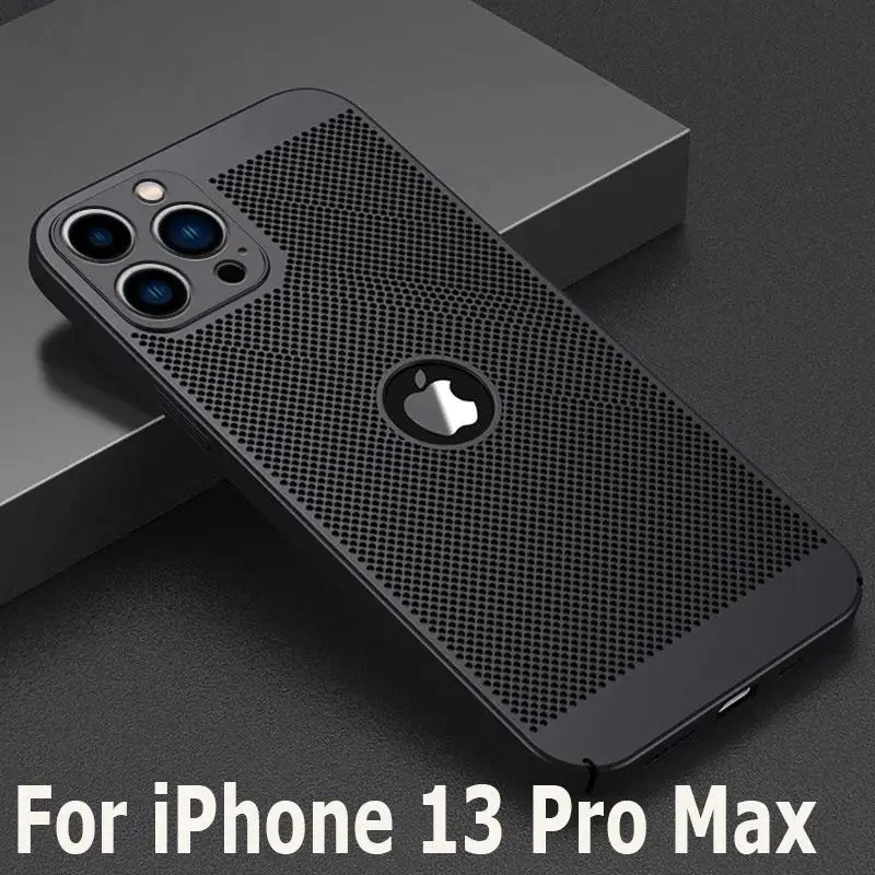 جراب هاتف بتبديد الحرارة لهاتف iPhone ، غطاء صلب ، جراب مجوف لجهاز iPhone 11 ، 12 ، 13 ، 14 Pro Max ، X ، XR ، XS Max ، 7 ، 8 ، 14 Plus