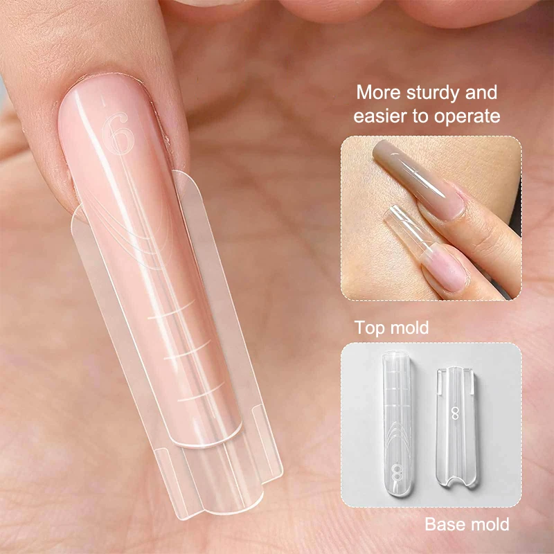 【Peace】Sandwich Dual Nail Forms 280 Stück 14 Größenverlängerungen – Dual Forms Sarg Mandel Nagelformen Top Mold Bottom Mold