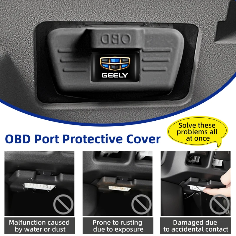 Car OBD Port All-in-One Dust Cover Silicone Clogging Cap Auto Accessories For Geely Atlas Boyue NL3 X6 EX7 Emgrand X7 SUV GT GC9