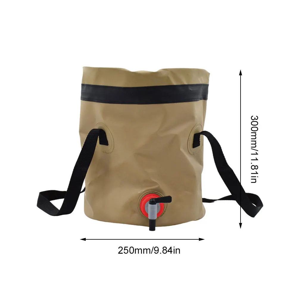 Bolsa de almacenamiento de agua de 10L, cubo plegable portátil con grifo, cubo multifuncional, contenedor de agua para acampar y hacer senderismo