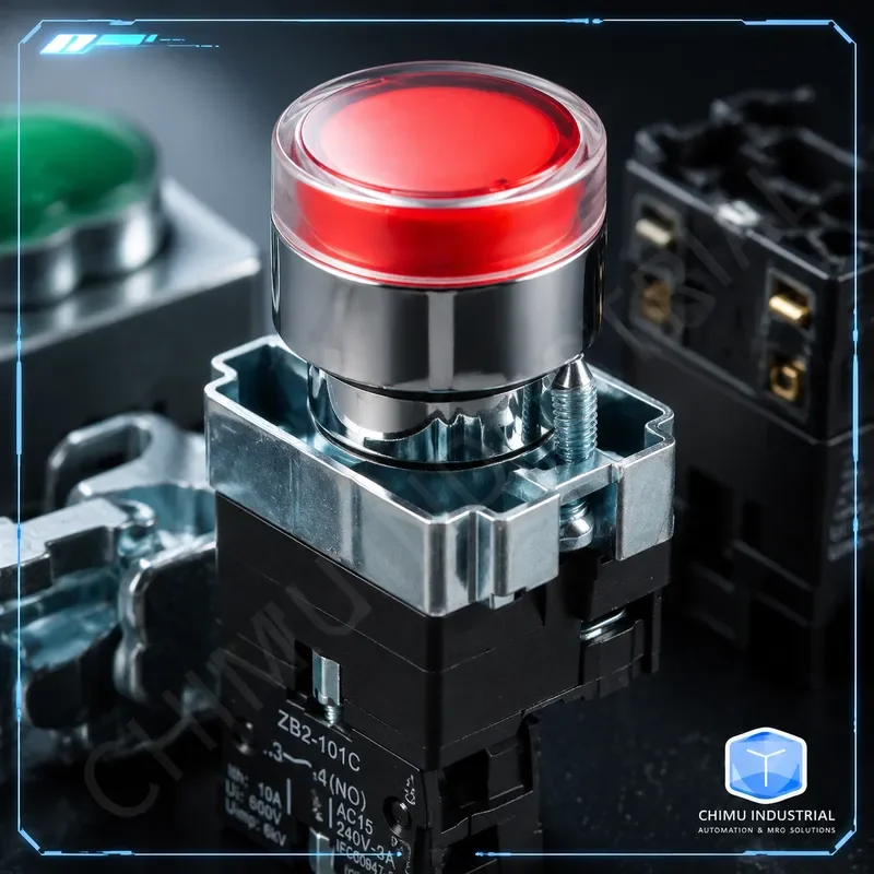 【CHIMU INDUSTRIAL】 for XB2-BW3462 BW3361 LED Push Button Switch Self-Resetting 24V 220V 380V view 6
