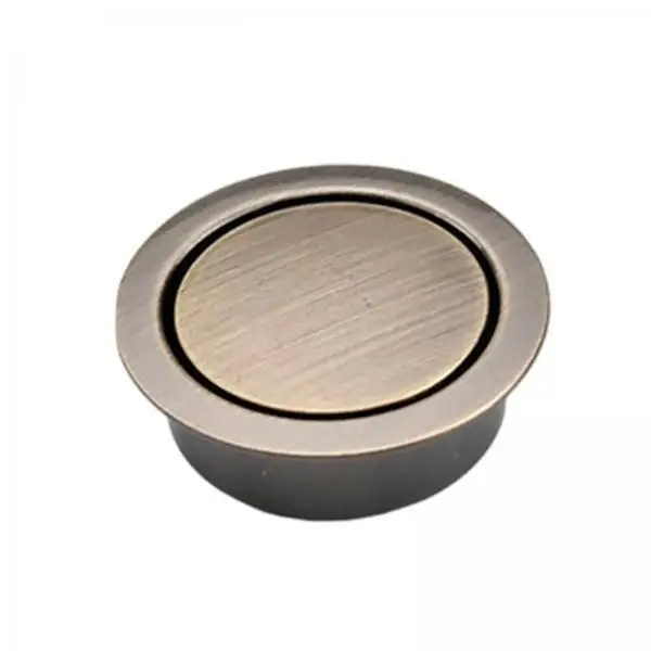 Minimal Round Zinc Alloy Recessed Flush Pull Handle Concealed Door Pull for Cabinet Drawer Closet Tatami Bed Furniture