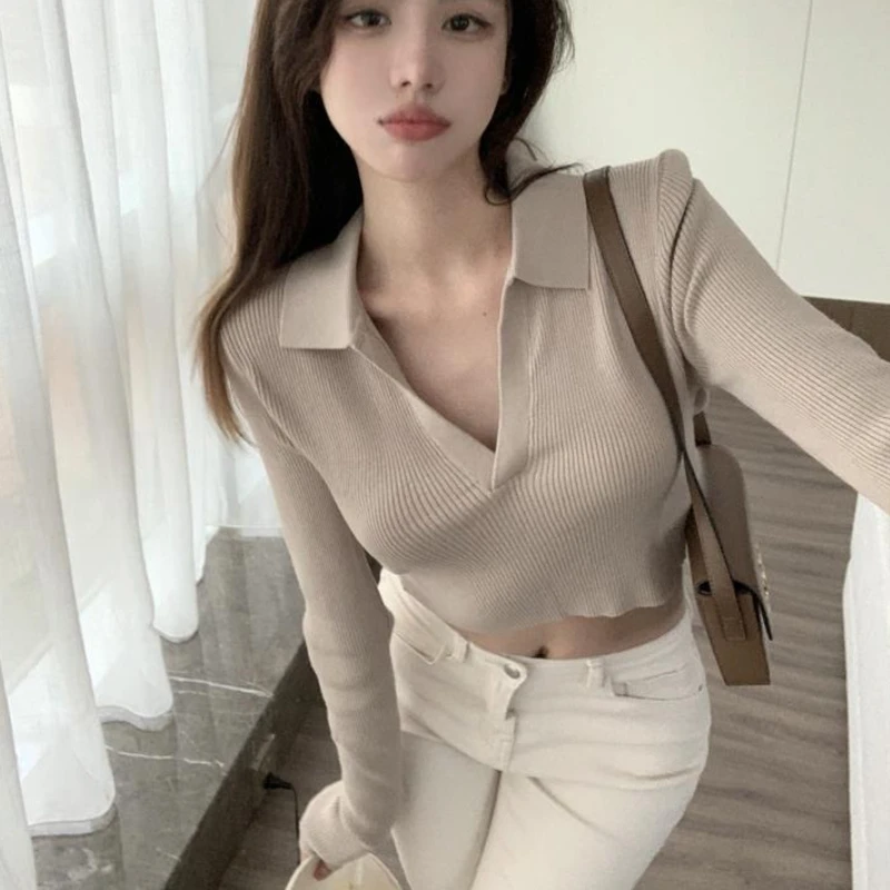 Pullovers Women Tender Chic Street Wear Leisure Lovely New Design Simple Slim Solid Stylish Ulzzang Daily Autumn Retro Feminino