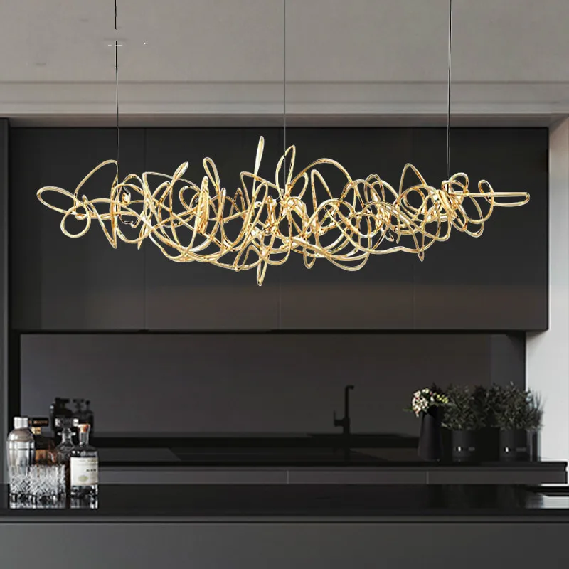 Designer Luxury LED Restaurant Pendant Lighting Decoration Post model Nordic Front Desk Lamp Simple Iron Art Bar Tree Chandelier