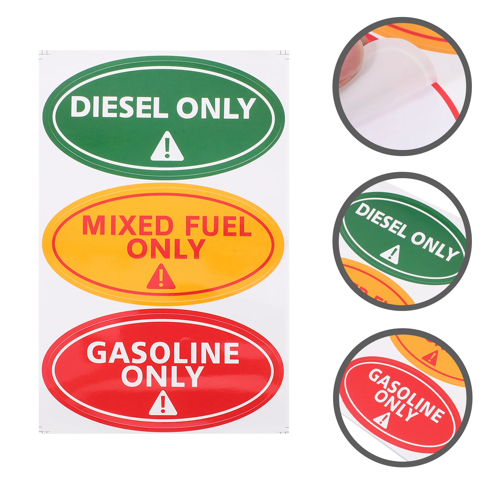 

30Pcs Automotive Fuel Indicator Stickers Only Mixed Fuel Labels Bright Warning Decals for Vehicle Gas Cap Clear