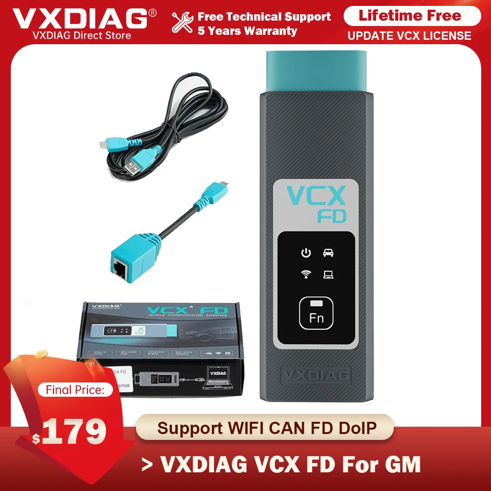 

VXDIAG VCX FD For GM For Opel ECU Coding J2534 Programming Car OBD2 Diagnostic Tools Support WIFI CAN FD DoIP OBD OBD2 Scanner