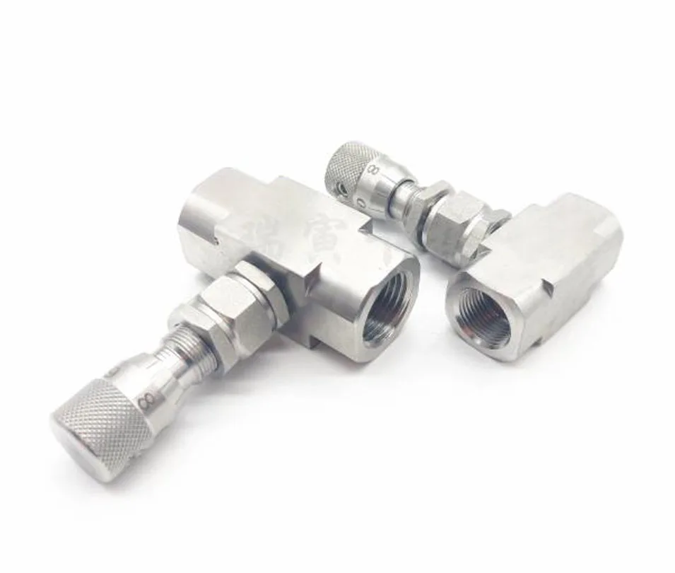 Suitable For G1 8 G1 4 G1 2 G3 8  4 Divide vacuum Stainless Steel 304 Needle Valve WL11H-320P Micro Flow Regulating Valve 1PC