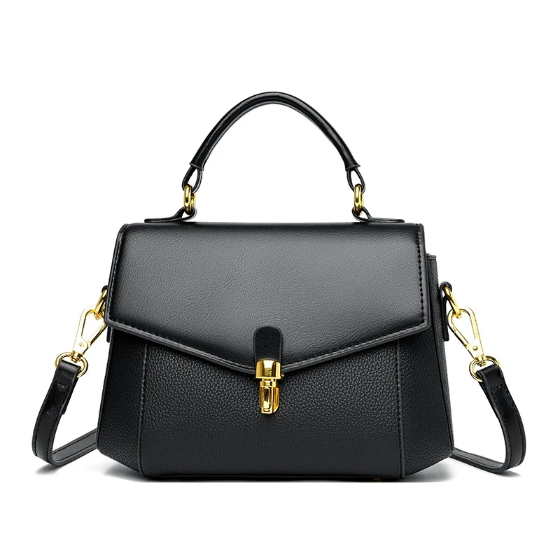 

​​Multi-Way Cube Shoulder Bag Premium Structured Tote Spacious Compartments Pebbled Leather Work to Weekend System​​