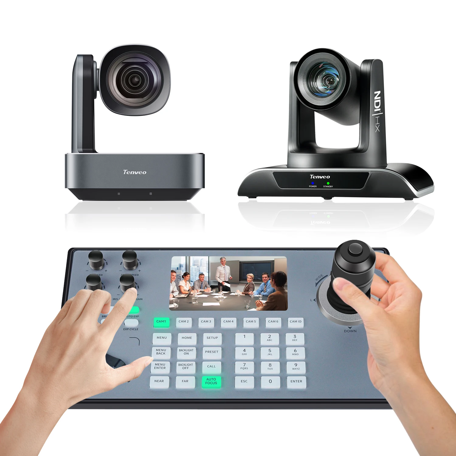 2025 TENVEO 2 PTZ CAMERAS 12X and 20X Optical Zoom.USB3.0 HDMI SDI LAN OUTPUT With 4D Joystick Controller for Live Streaming