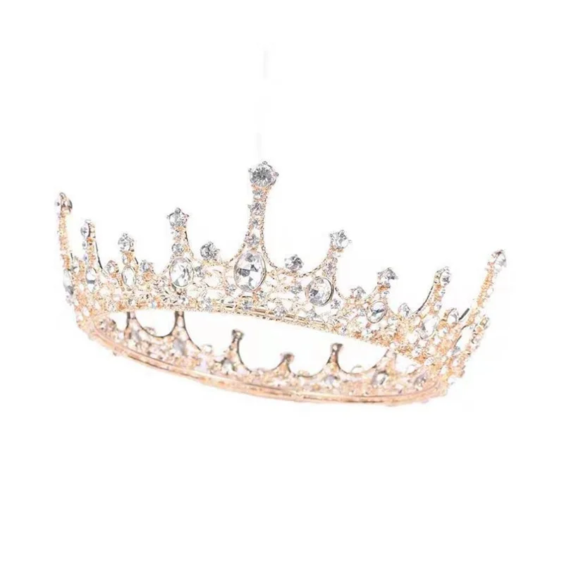 European and American Bride Headwear Crown Cake Decoration Wedding Dress Wedding Accessories Cross border Hair Accessories Round