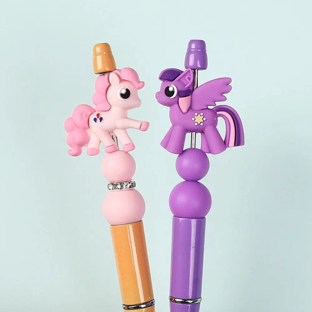 5 ชิ้นซิลิโคน little pony ลูกปัดโฟกัส PVC สําหรับ DIY สร้อยข้อมือสร้อยคอปากกาพวงกุญแจบุ๊คมาร์คอุปกรณ์เสริม