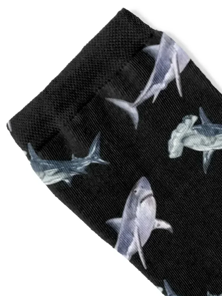 Great White and Hummerhead Shark Watercolor Socks warm winter Argentina Men's Socks Luxury Women's