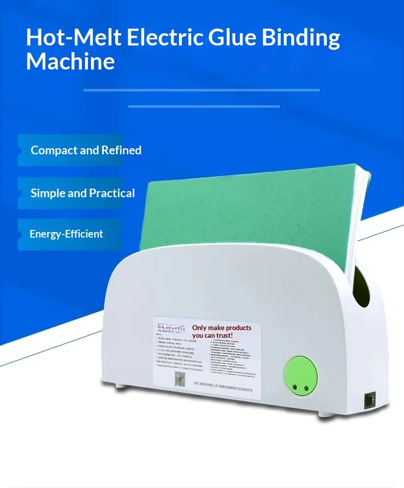 Nuobabai Desktop Hot Melt Thermal Binding Machine, Book & Archive Binder With Hot Melt Glue Strips & Binding Covers
