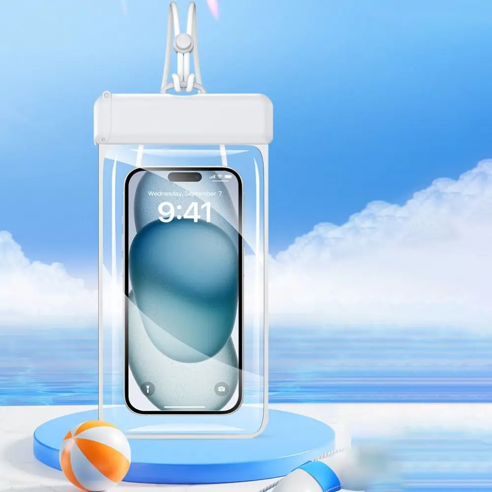 Portable Floating Waterproof Phone Bag Sealed Transparent Phone Protector Pouch Touch Screen PVC Swimming Storage Bag Drift