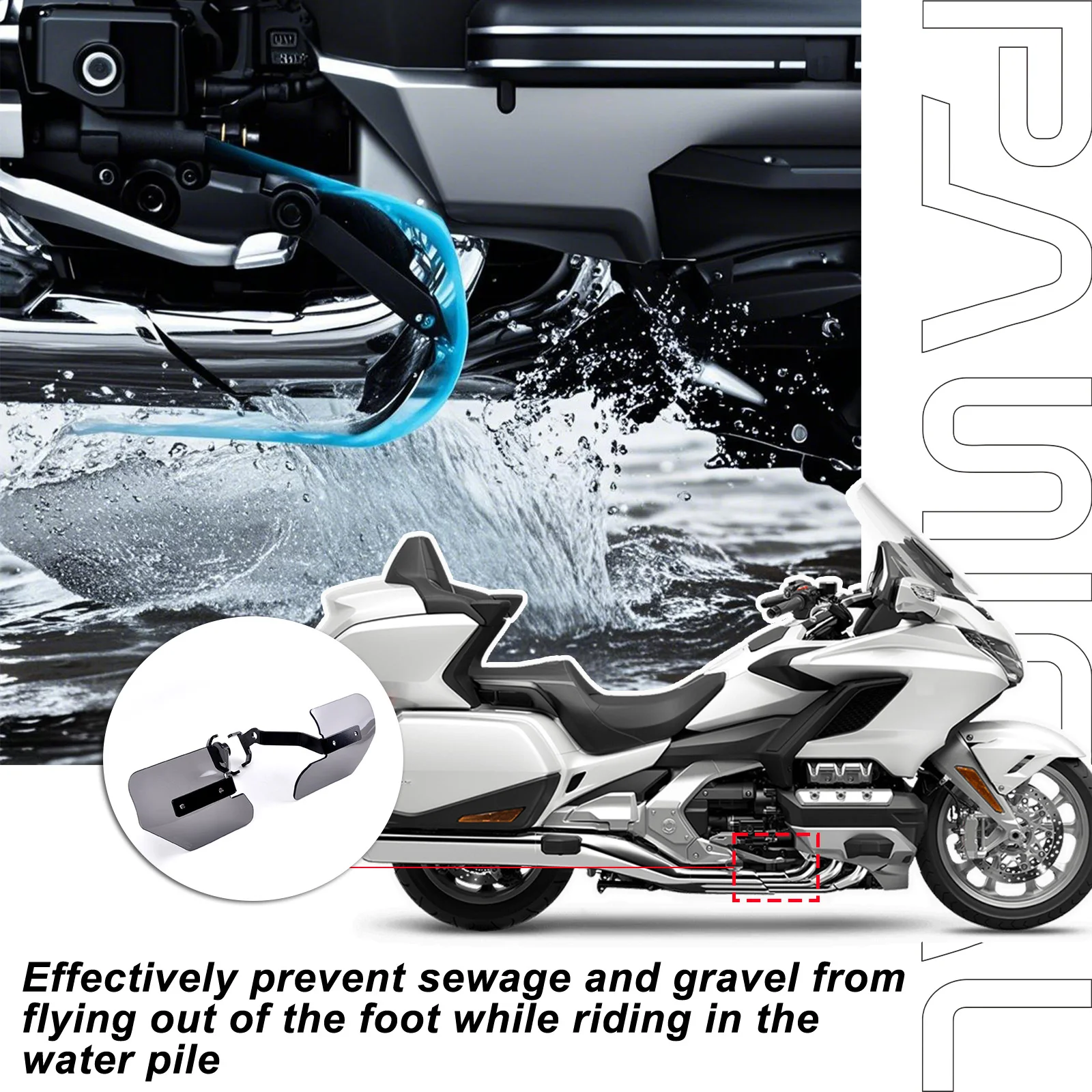 Panical Goldwing 2018-2026 für Honda Goldwing GL1800 F6b Fußspoiler Windschutzscheibe Fußschutz Luftabweiser Motorradverkleidung – Detail 4
