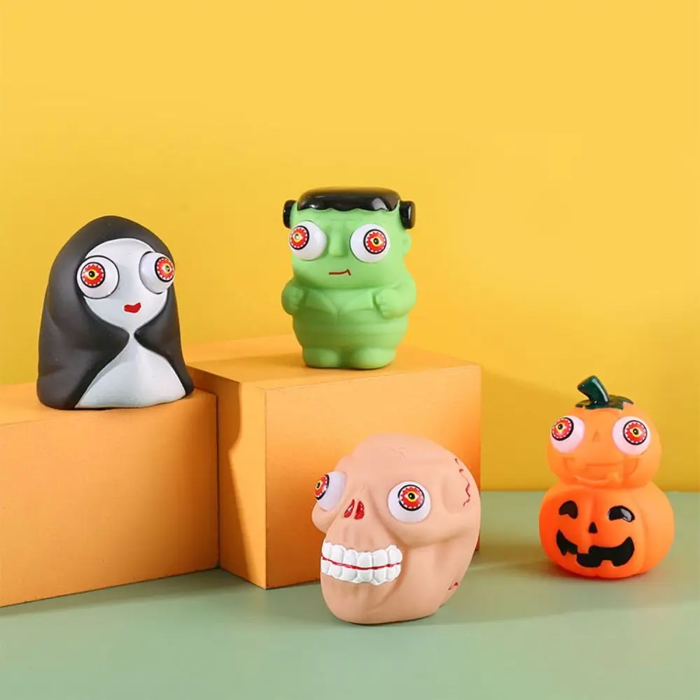 Sensory Toys Halloween Eye-popping Toy Relief Stress Slow Rebound Pumpkin Ghost Head Squeeze toy Comfortable Touch Animal