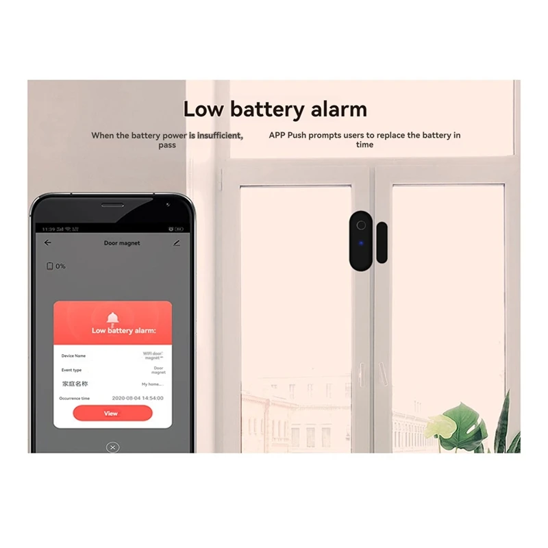 Tuya Smart Door Sensor  Home Security Window Detector Door Sensor Switch Handle Window Alarm Contact Sensor