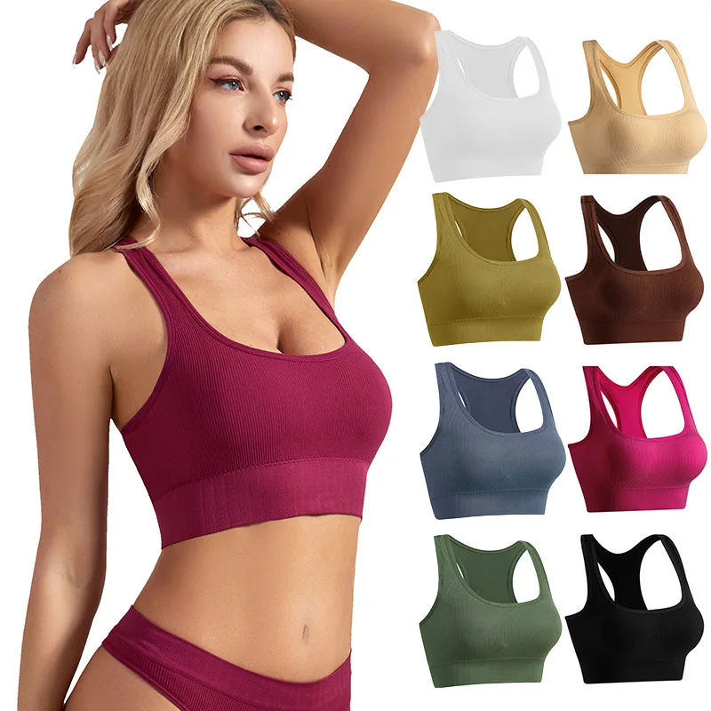 Large size lingerie for women without steel rings, sports and fitness bra, yoga comfortable, wearable, beautiful vest, gathering