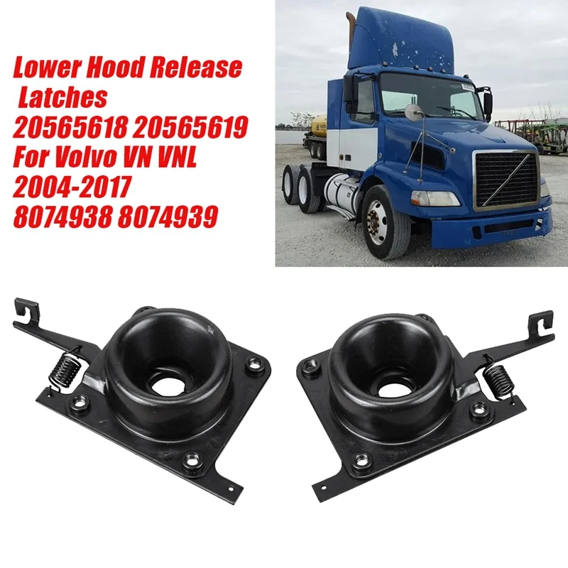 

1Pair Car Lower Hood Release Latches 20565618 20565619 For Volvo VN VNL 2004-2017 8074938 8074939 3187264