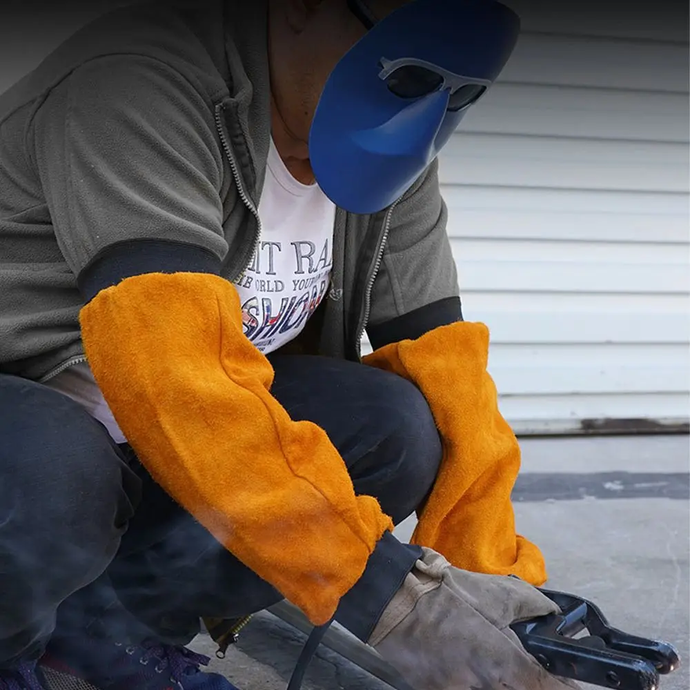 

Non-stick Liner Electric Welding Sleeves Breathable Heat Flame Resistant Welder Protective Sleeves Elastic Cuff Wear-resistant