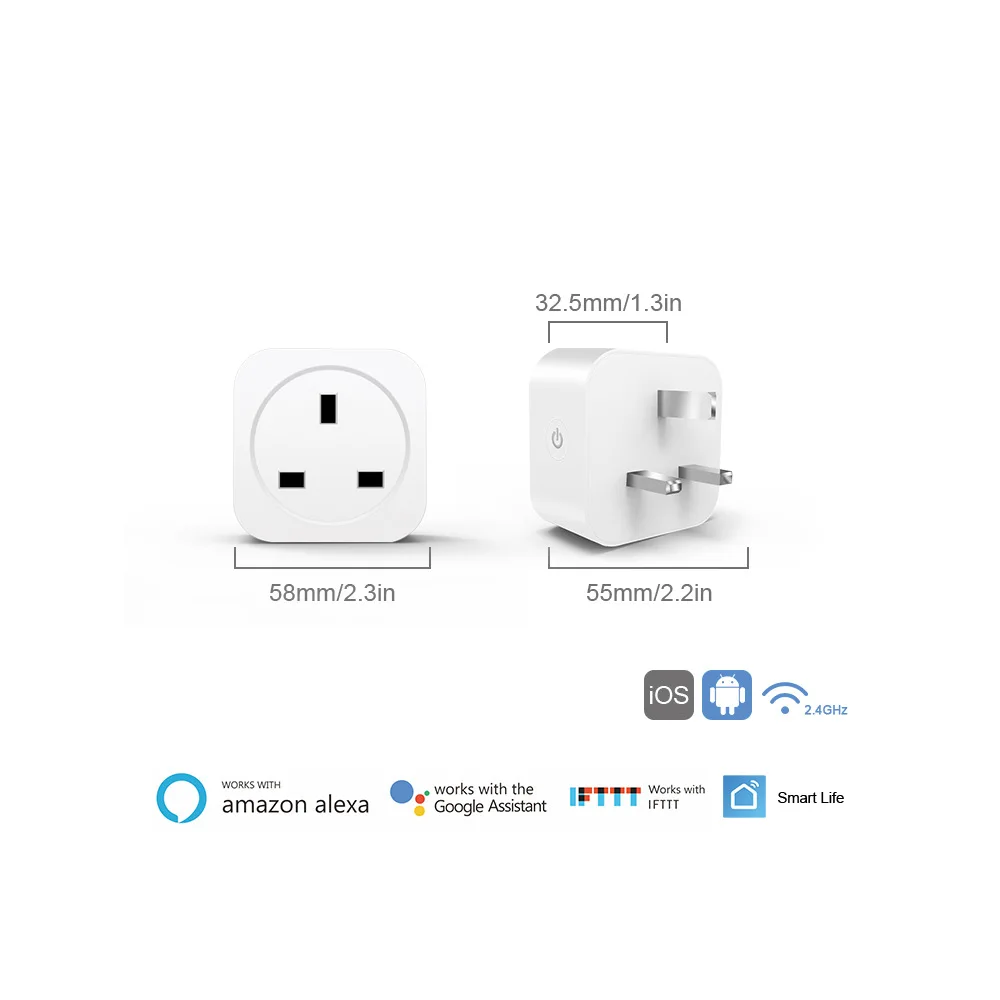 Tuya Zigbee Smart Socket wifi UK Plug realizes Whole-house intelligence by Zigbee Hub gateway control supports Google Home Alexa