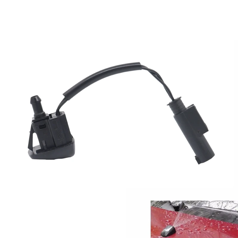 61667046060 Front Black Windshield Wiper Spray Jet Washer Nozzle for BMW E60 525I 530I M5 2004-2010