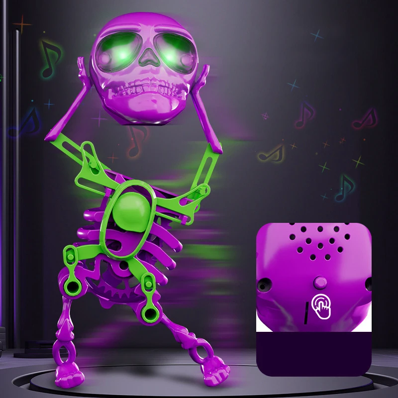 3D Printing Dancing Pink Skeleton Interesting Dancing Skeleton Spooky Dancing Comes With Music Home Decorations Children's Gifts