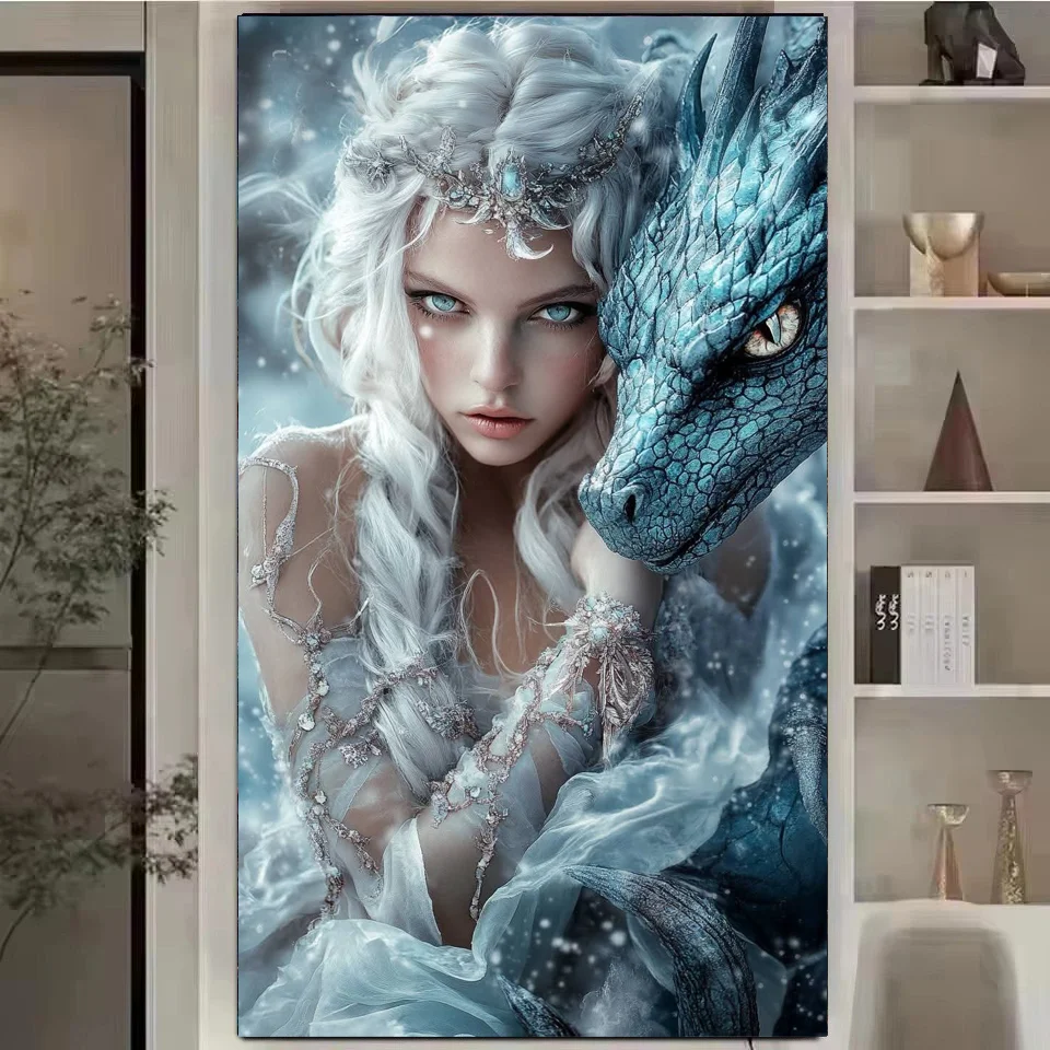 

Snow Queen And Dragon DIY Large Size Full Diamond Painting New 2026 DIY Mosaic Diamond Embroidery Kits For Home Decor Gift