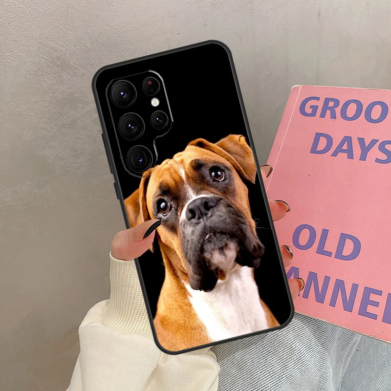 Etui z motywem psa rasy boxer na Samsung Galaxy S25 Ultra S20 S21 S22 S24 S23 Ultra S9 S10 Plus S25 FE Cover Coque